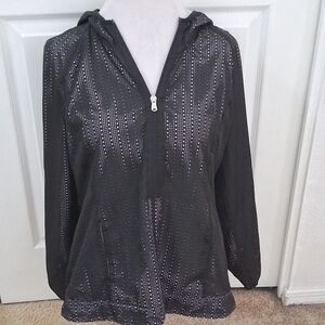 Christopher & Banks Black & White Women's Hooded Jacket        Size M